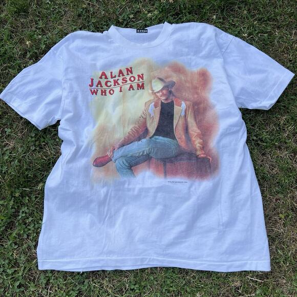 VINTAGE Alan Jackson Country T-Shirt Adult XL Who I Am 1994 Single Stitch Tee - Picture 1 of 11
